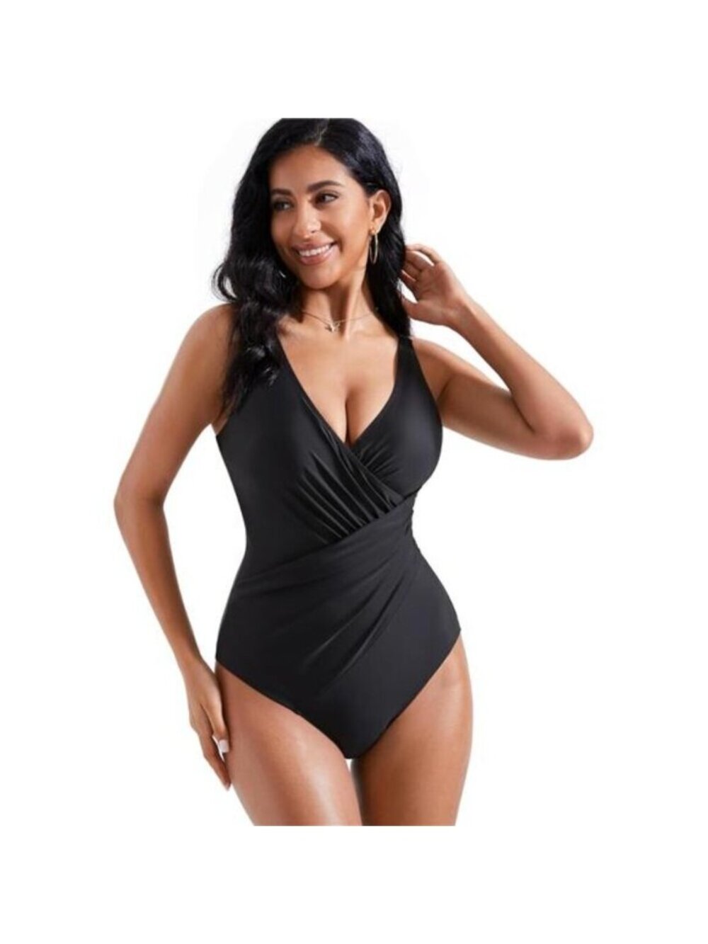 Women's One Piece Swimsuits Tummy Control Ruched Criss Cross Bathing Suits - Picture 3 of 8